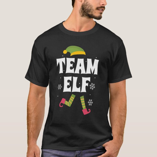 Team Elf Family Group Matching Christmas Pajama Pa T-Shirt (Front)