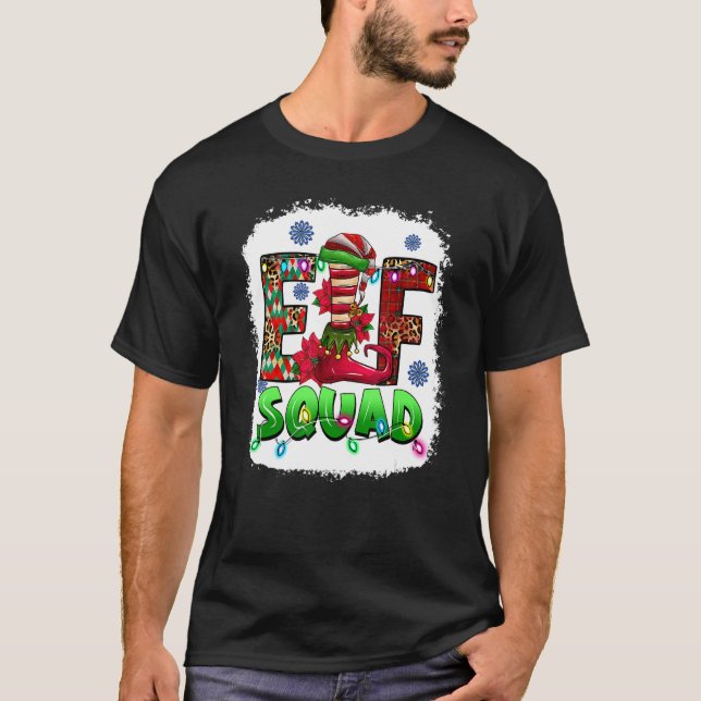 Team Elf Squad Family Christmas Pyjamas Xmas Bleac T-Shirt (Front)