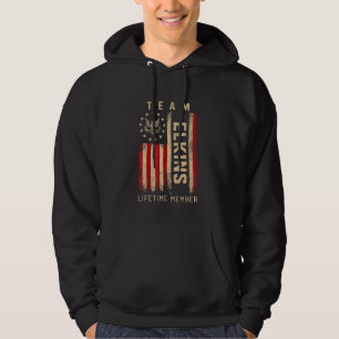 Team ELKINS Lifetime Member American Flag Hoodie