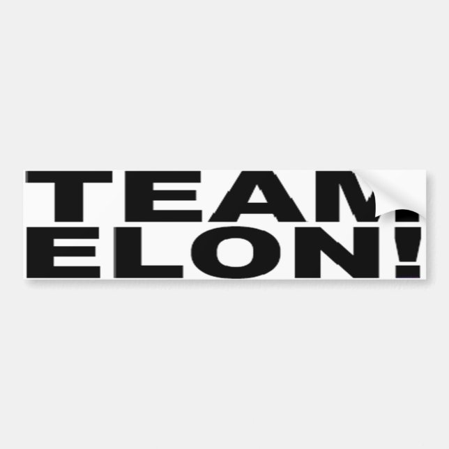 TEAM ELON!   BUMPER STICKER (Front)