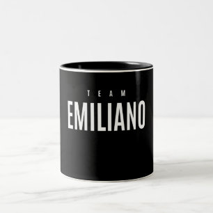 Team Emiliano Personalised Name Two-Tone Coffee Mug