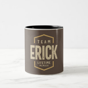 Team Erick Lifetime Member Personalised Name Two-Tone Coffee Mug