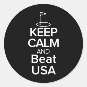 Team Europe Keep Calm And Beat Usa Golf Cup Classic Round Sticker