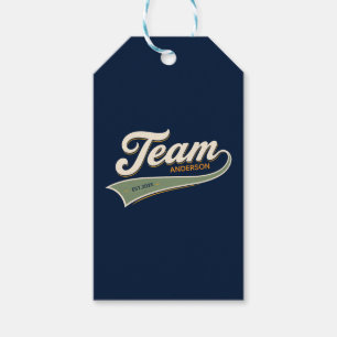 Team family gathering cold sport logo gift tags