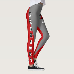 Team & Fan Red and Gray Redhawk Mascot Leggings
