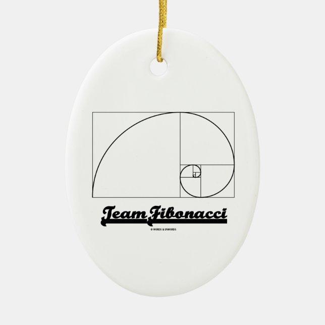 Team Fibonacci (Fibonacci Spiral) Ceramic Ornament (Front)