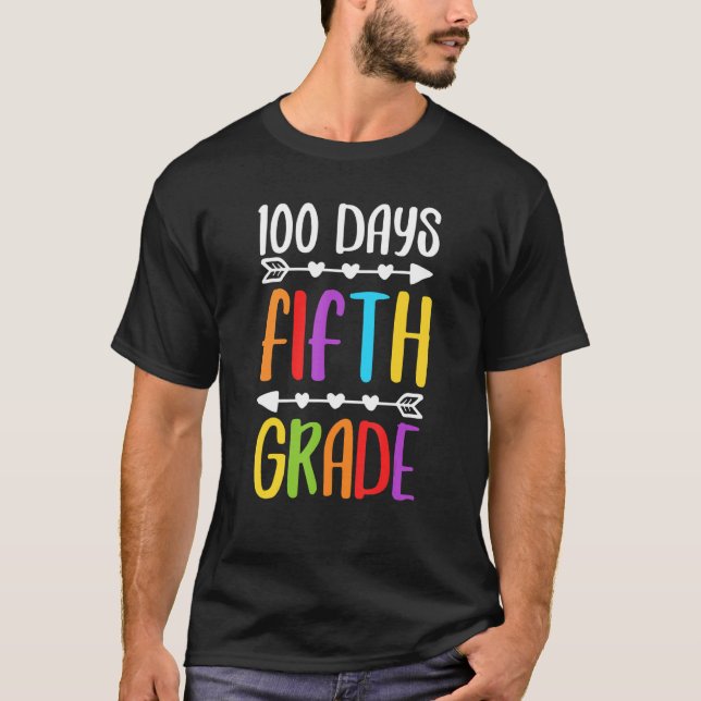 Team Fifth Grade 5th Grade 100 Days Of School Back T-Shirt (Front)
