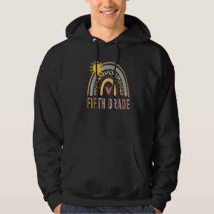 Team Fifth Grade Squad Back To School Rainbow Kids Hoodie