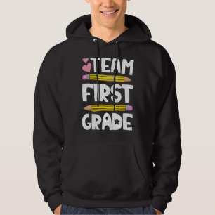 Team First Grade 1st Back To School Teacher Stude Hoodie
