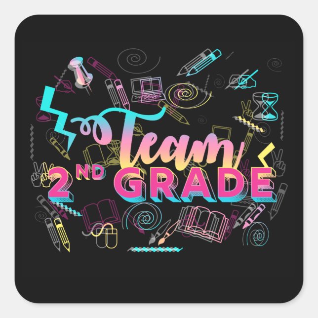 Team First Grade 2nd grade back to school stickers (Front)