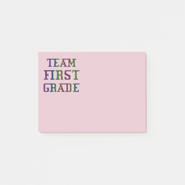 Team First Grade, Back To School Post-It Notes (Front)