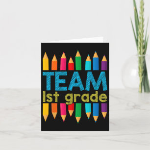 Team First Grade Byck To School 1st Grade Teacher Card