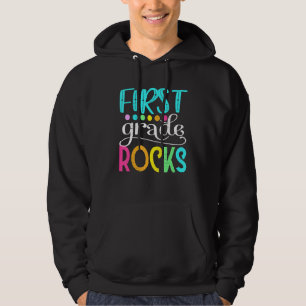 Team First Grade Hello 1st Grade Rocks Back To Sch Hoodie