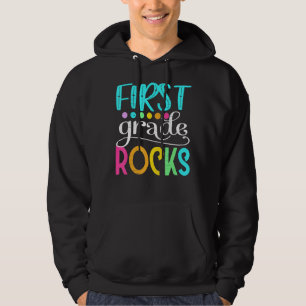 Team First Grade Hello 1st Grade Rocks Back To Sch Hoodie