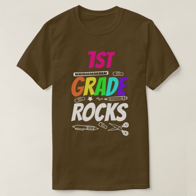 Team First Grade Hello st Grade Rocks Back To Scho T-Shirt (Design Front)