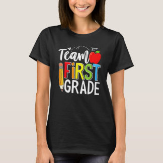 Team First Grade Shirt Teacher Student Kids Back T