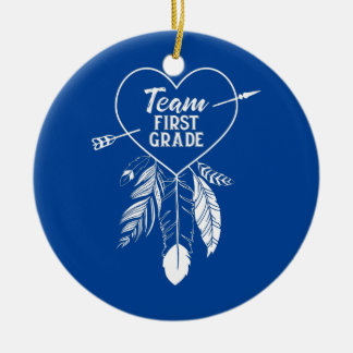Team First Grade Student Teacher Last Day Back to Ceramic Ornament