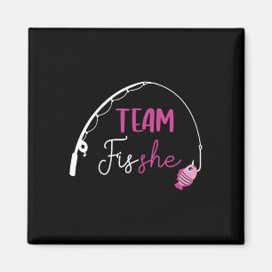 Team Fish She Shirt Fishing Gender Reveal Party An Magnet