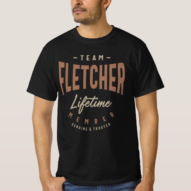 Team Fletcher Lifetime Member Personalised Name  T-Shirt (Front)