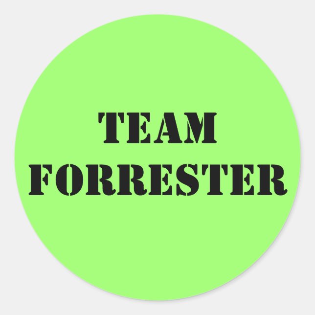 TEAM FORRESTER CLASSIC ROUND STICKER (Front)