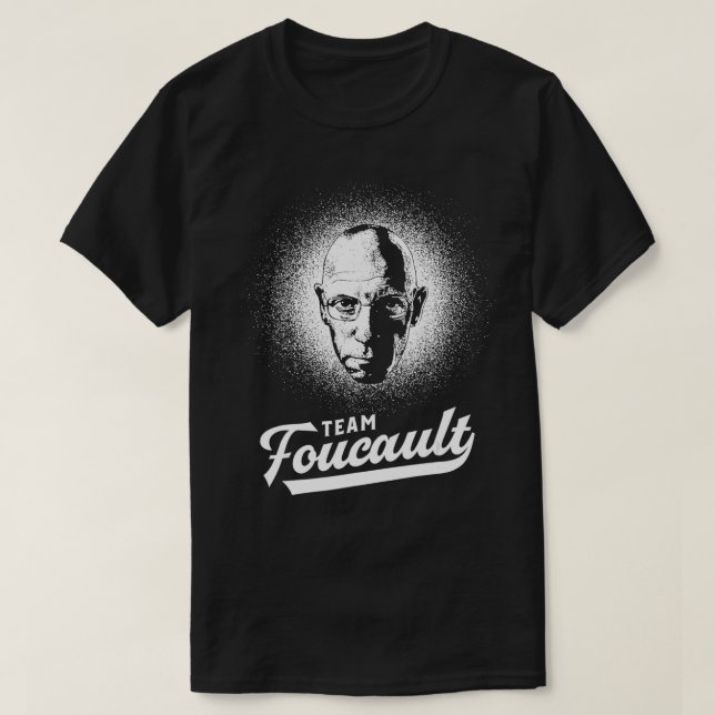 Team Foucault Philosophy Retro Portrait  T-Shirt (Design Front)