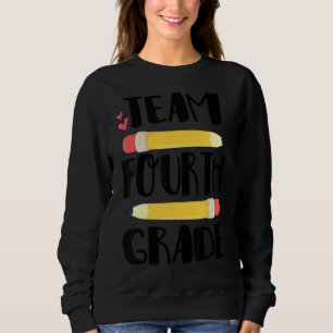 Team Fourth Grade 4th Back To School Teacher Stud Sweatshirt