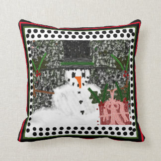 Team Fran Snowman black design Cushion