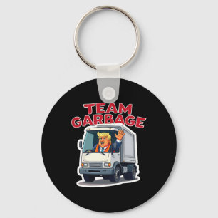 Team Garbyge Funny Trump Driving A Garbyge Truck D Key Ring