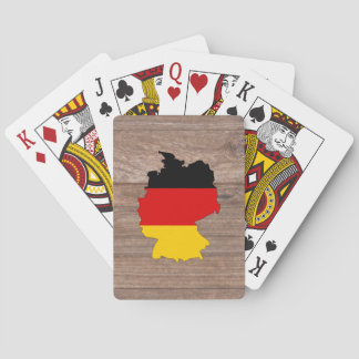 Team germany Flag Map on Wood Playing Cards