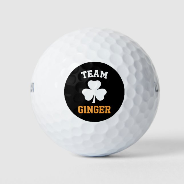 Team Ginger Red Head Funny Irish St Patrick's Day Golf Balls (Front)