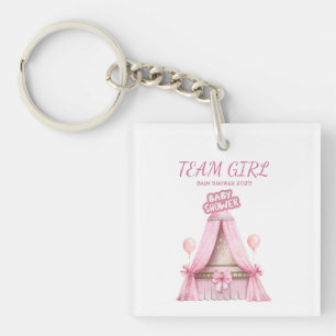 Team Girl Baby Shower 2025 Family Outfit Key Ring