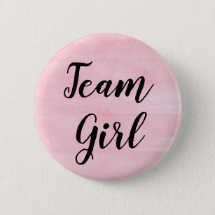 Team Girl Baby Shower Gender Reveal Button