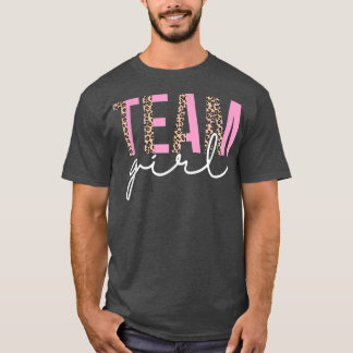 Team Girl Baby Shower Gender Reveal Party Cute Leo T-Shirt