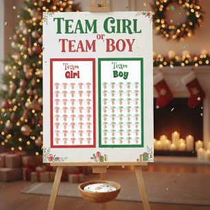 Team Girl: Christmas Gender Reveal Stickers