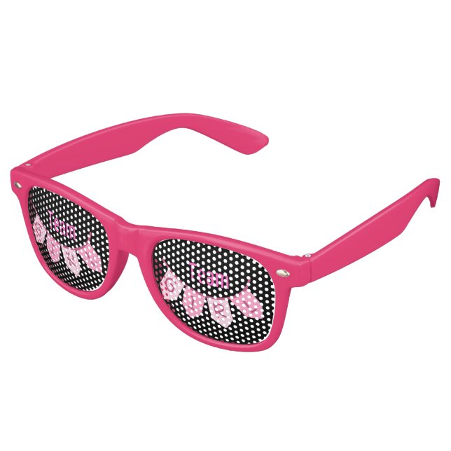 Team Girl, Gender Reveal Adult Retro Sunglasses  (Angled)