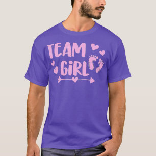 Team Girl Gender Reveal Baby Shower Pink Feet Arro T-Shirt