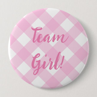 Team Girl, Gender Reveal Button, Pink 10 Cm Round Badge