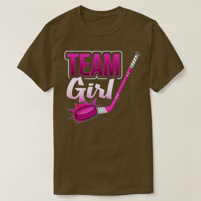 Team Girl Gender Reveal Hockey Baby Shower Party G T-Shirt (Design Front)
