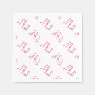 Team Girl Gender Reveal Party Gear Napkin