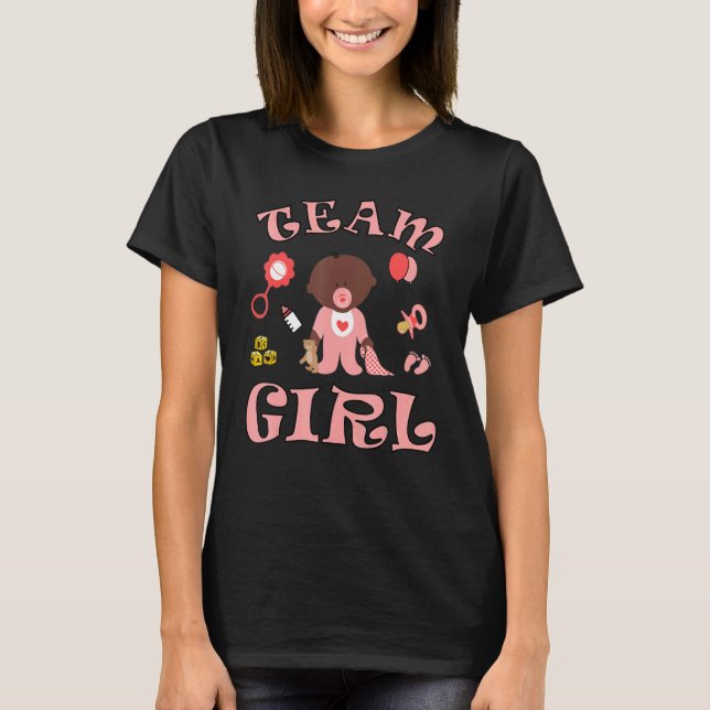 Team Girl Gender Reveal Party Team Pink Baby Annou T-Shirt (Front)
