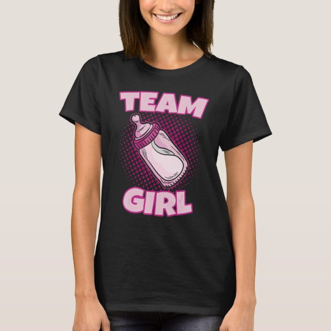 Team Girl Gender Reveal Party Team Pink Baby Annou T-Shirt (Front)