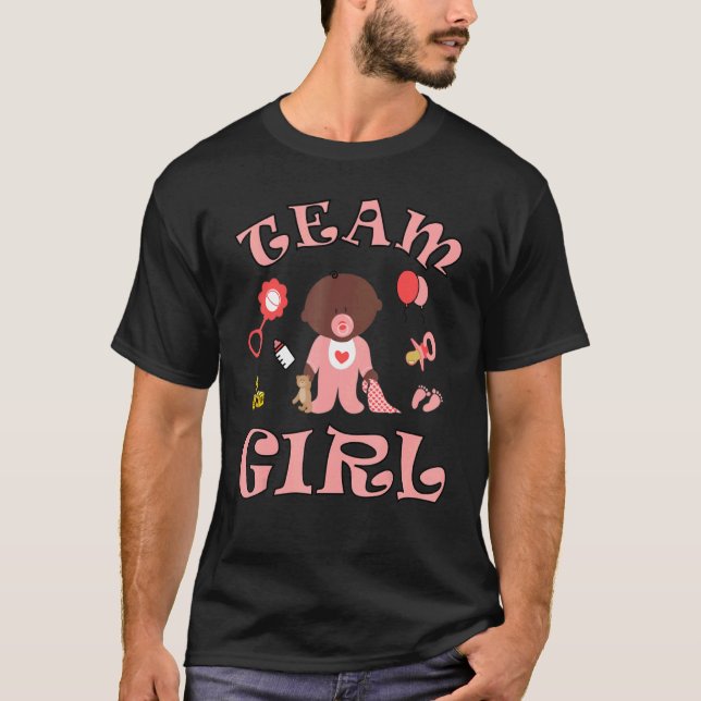 Team Girl Gender Reveal Party Team Pink Baby Annou T-Shirt (Front)