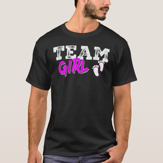 Team Girl Gender Reveal Party Team Pink Baby Annou T-Shirt (Front)