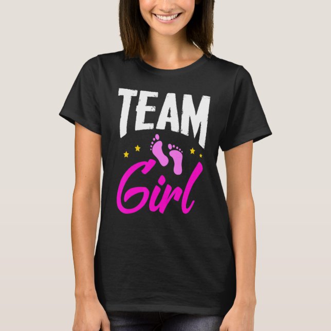 Team Girl Gender Reveal Party Team Pink Baby Annou T-Shirt (Front)
