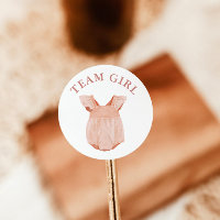 Team Girl Gender Reveal Party Vote Sticker