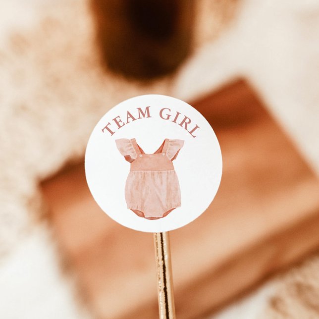 Team Girl Gender Reveal Party Vote Sticker (Creator Uploaded)
