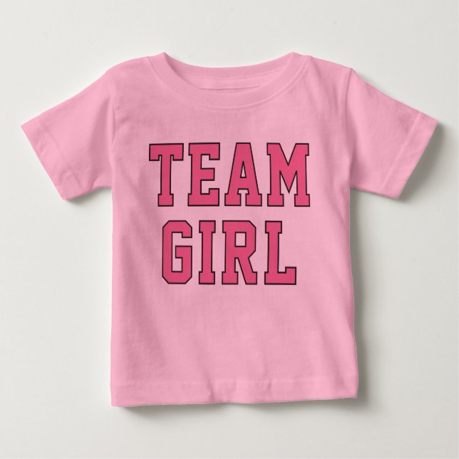 Team Girl Pink Baby Gender Reveal Party T-Shirt (Front)