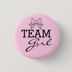 Team Girl Pink Gender Reveal Game Baby Shower 3 Cm Round Badge