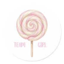 Team Girl Pink Lollipop Gender Reveal Voting Stick