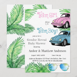 Team Girl Team Boy Car Gender Reveal Baby Shower 